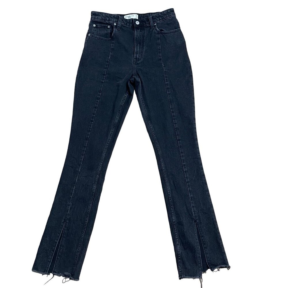 ABERCROMBIE & FITCH JEANS CURVE LOVE THE SKINNY HIGH RISE FRONT SEAM SLIT SZ 28